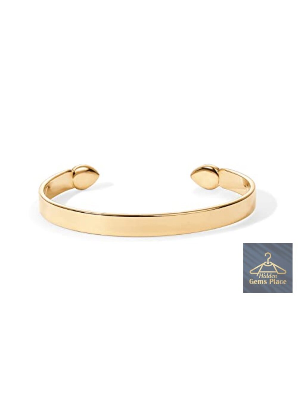 14K Gold Plated Stainless Steel Bangle Bracelet for Women Adjustable Cuff